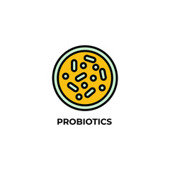 probiotics vector icon. Colorful flat design vector illustration. Vector graphics