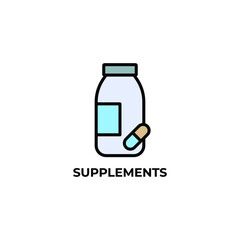 supplements vector icon. Colorful flat design vector illustration. Vector graphics