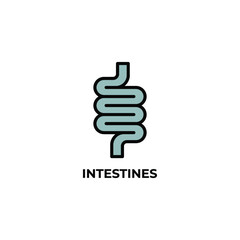 intestines vector icon. Colorful flat design vector illustration. Vector graphics