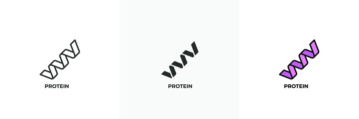 protein icon. Line, solid and filled outline colorful version, outline and filled vector sign. Idea Symbol, logo illustration. Vector graphics - obrazy, fototapety, plakaty