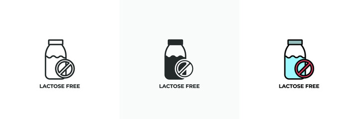 lactose free icon. Line, solid and filled outline colorful version, outline and filled vector sign. Idea Symbol, logo illustration. Vector graphics