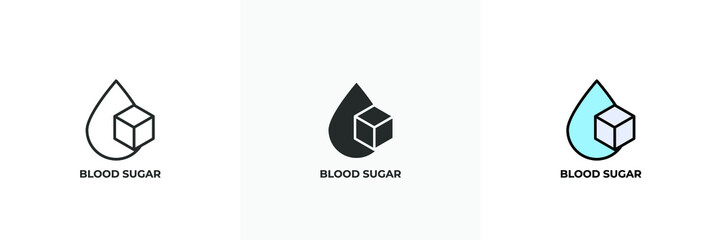 blood sugar icon. Line, solid and filled outline colorful version, outline and filled vector sign. Idea Symbol, logo illustration. Vector graphics