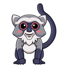 Cute samango monkey cartoon posing