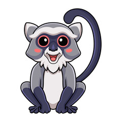 Cute samango monkey cartoon sitting