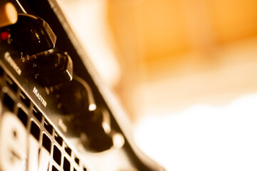 close up of a guitar amplifier