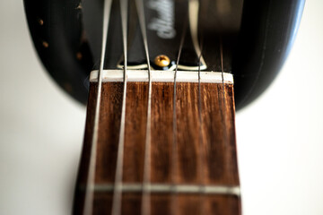 close up of a guitar