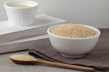 Amaranth in a white bowl. healthy food concept. Selective focus.