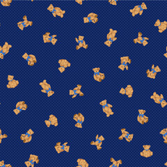 Seamless pattern of cute bear illustration,