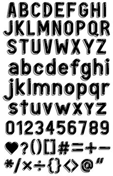 Doodle alphabet font letters style