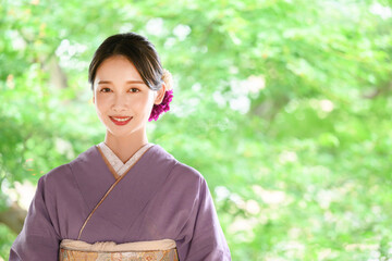 着物の女性のアップ