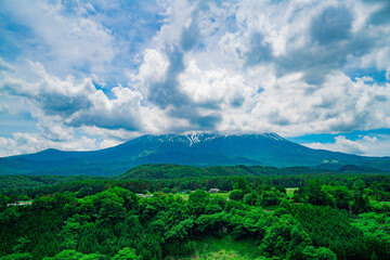 長野県木曽町　開田高原から見える御嶽山