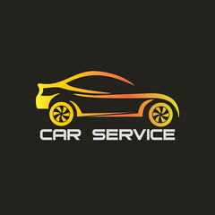 very elegant four or more wheel car service logo
