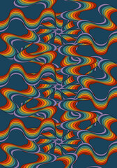 Retro background of the 70s. Abstract vintage background. Vector illustration in simple linear style - design templates - hippie style
