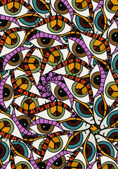 Retro background of the 70s. Abstract vintage background. Vector illustration in simple linear style - design templates - hippie style
