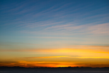 Fototapeta na wymiar Beautiful sky in the early morning while sunrise at Phrae city