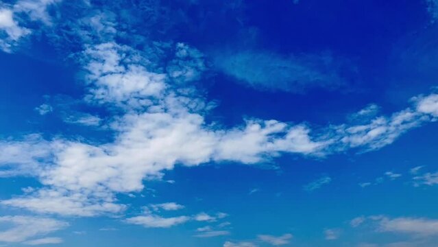 北海道の夏の青空と雲　タイムラプス
