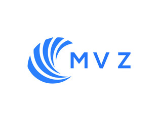 MVZ Flat accounting logo design on white background. MVZ creative initials Growth graph letter logo concept. MVZ business finance logo design.
