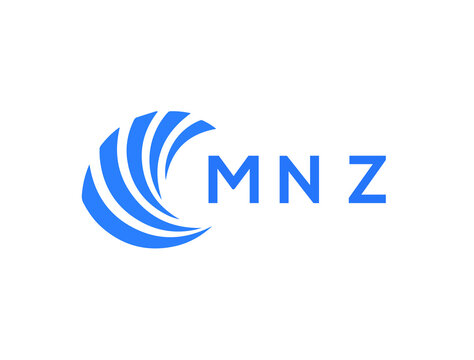 MNZ Flat accounting logo design on white background. MNZ creative initials Growth graph letter logo concept. MNZ business finance logo design.
