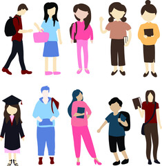 Obraz premium Students Illustration Set