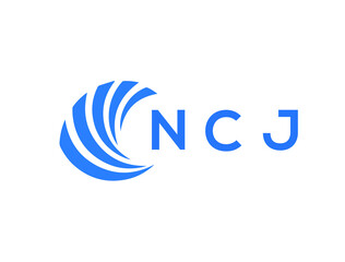 NCJ Flat accounting logo design on white background. NCJ creative initials Growth graph letter logo concept. NCJ business finance logo design.
