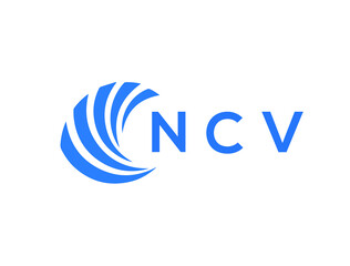 NCV Flat accounting logo design on white background. NCV creative initials Growth graph letter logo concept. NCV business finance logo design.
