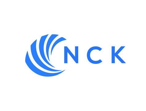 NCK Flat accounting logo design on white background. NCK creative initials Growth graph letter logo concept. NCK business finance logo design.
