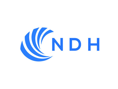 NDH Flat accounting logo design on white background. NDH creative initials Growth graph letter logo concept. NDH business finance logo design.
