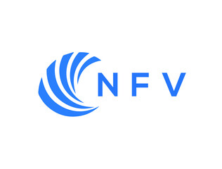 NFV Flat accounting logo design on white background. NFV creative initials Growth graph letter logo concept. NFV business finance logo design.

