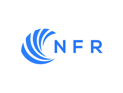 NFR Flat accounting logo design on white background. NFR creative initials Growth graph letter logo concept. NFR business finance logo design.

