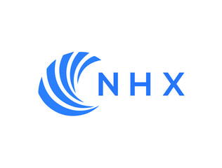 NHX Flat accounting logo design on white background. NHX creative initials Growth graph letter logo concept. NHX business finance logo design.
