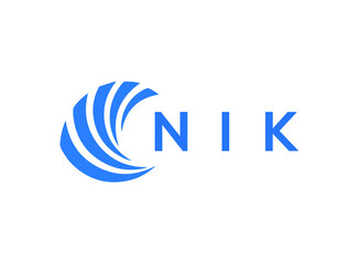 NIK Flat accounting logo design on white background. NIK creative initials Growth graph letter logo concept. NIK business finance logo design.
 - obrazy, fototapety, plakaty
