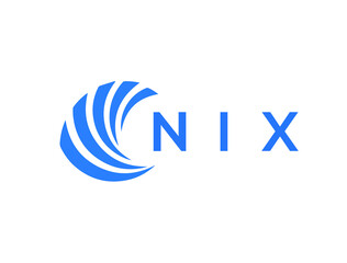 NIX Flat accounting logo design on white background. NIX creative initials Growth graph letter logo concept. NIX business finance logo design.
