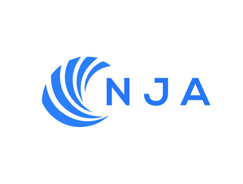 NJA Flat accounting logo design on white background. NJA creative initials Growth graph letter logo concept. NJA business finance logo design.
