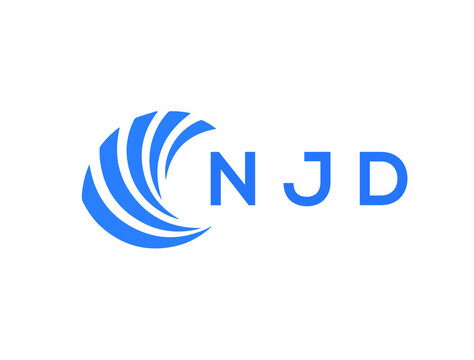 NJD Flat accounting logo design on white background. NJD creative initials Growth graph letter logo concept. NJD business finance logo design.
