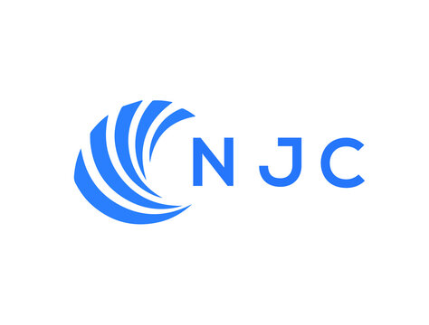 NJC Flat accounting logo design on white background. NJC creative initials Growth graph letter logo concept. NJC business finance logo design.
