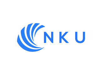NKU Flat accounting logo design on white background. NKU creative initials Growth graph letter logo concept. NKU business finance logo design.

