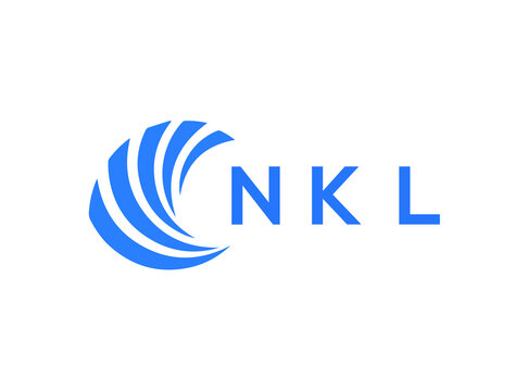 NKL Flat accounting logo design on white background. NKL creative initials Growth graph letter logo concept. NKL business finance logo design.
