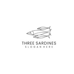 Sardines logo design icon template