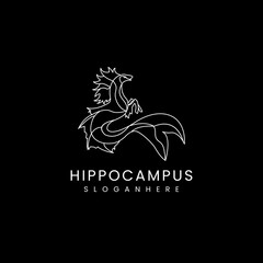 Hippocampus logo design icon template