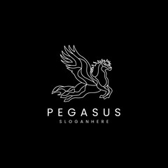 Fototapeta na wymiar Pegasus logo design icon vector