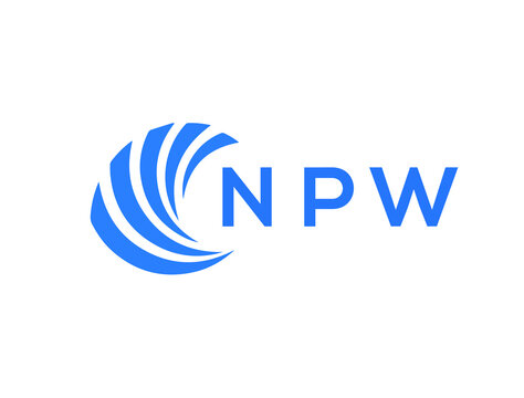 NPW Flat accounting logo design on white background. NPW creative initials Growth graph letter logo concept. NPW business finance logo design.

