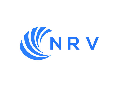 NRV Flat accounting logo design on white background. NRV creative initials Growth graph letter logo concept. NRV business finance logo design.
