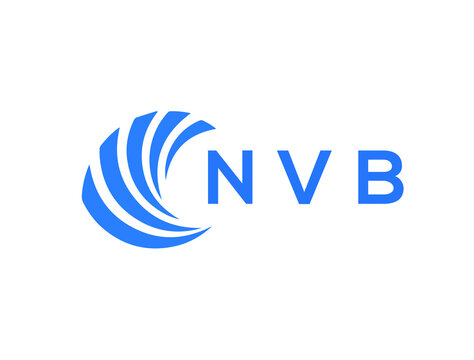NVB Flat accounting logo design on white background. NVB creative initials Growth graph letter logo concept. NVB business finance logo design.
