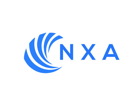 NXA Flat accounting logo design on white background. NXA creative initials Growth graph letter logo concept. NXA business finance logo design.
