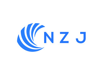 NZJ Flat accounting logo design on white background. NZJ creative initials Growth graph letter logo concept. NZJ business finance logo design.
