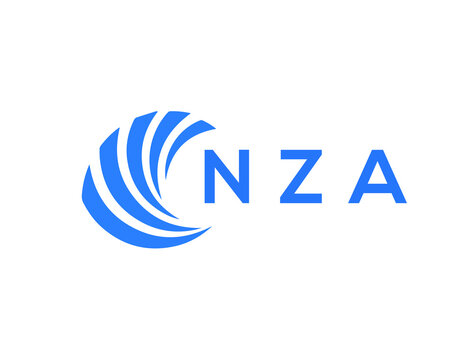 NZA Flat accounting logo design on white background. NZA creative initials Growth graph letter logo concept. NZA business finance logo design.
