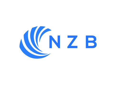 NZB Flat accounting logo design on white background. NZB creative initials Growth graph letter logo concept. NZB business finance logo design.
