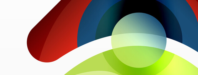 Obraz premium Creative geometric wallpaper. Minimal abstract background. Circle wave and round shapes composition vector illustration for wallpaper banner background or landing page