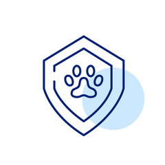 Safe for animals. Pet insurance label. Pixel perfect, editable stroke line art icon