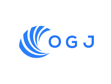 OGJ Flat accounting logo design on white background. OGJ creative initials Growth graph letter logo concept. OGJ business finance logo design.
